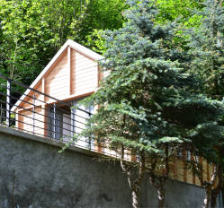 Dřevostavba sauny ze západního červeného cedru
